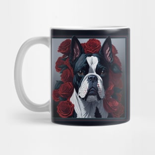 Boston Terrier red roses Mug